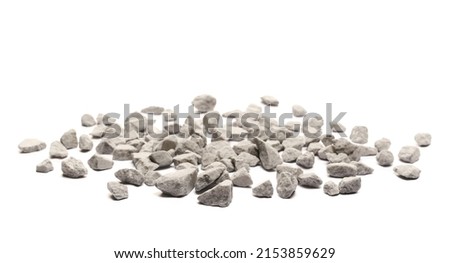 Decorative rocks pile isolated on white 