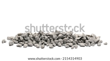 Decorative rocks pile isolated on white 