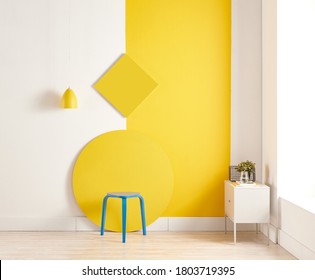 Decorative Room Wall Background Yellow Style Stock Photo 1803719395 ...