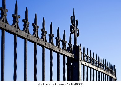 Decorative Steel Gate against blue sky