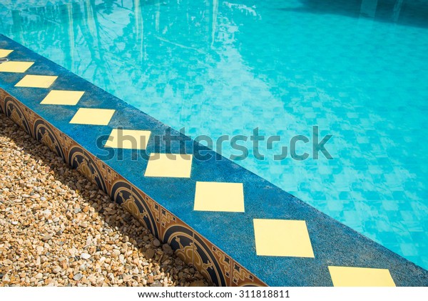 Decorative Swimming Pool Edge Vintage Tiles Stock Photo Edit Now