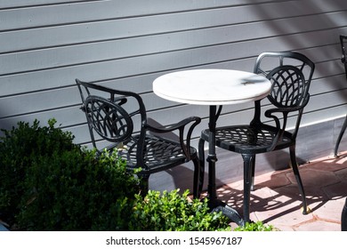 Decorative table chair 2pcs chair 1pcs round table - Shutterstock ID 1545967187
