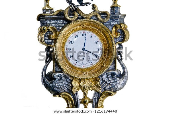 Decorative Table Clock Isolated Roman Numeral Stock Photo Edit