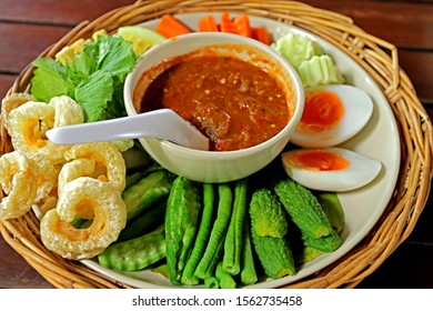 Decorative Thai style food texture, chili sauce.