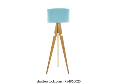 Decorative tripos standing light / FLOOR LAMP / LAMPSHADE isolated on white