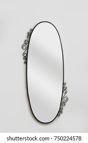 Decorative Wall Mirror Isolated On Gray Background