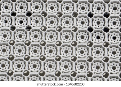 Decorative White Breeze Block Wall With Geometric Pattern