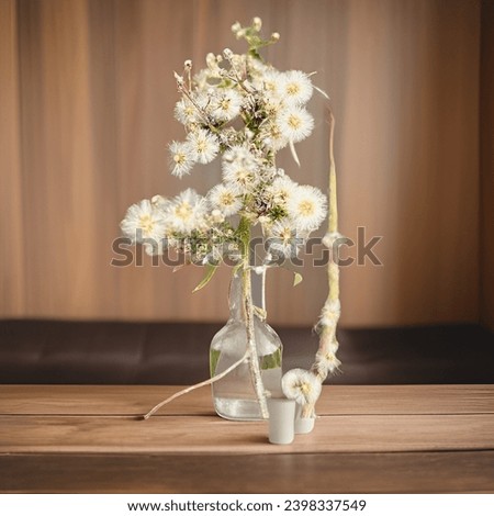 Decorative white flower jar interior.