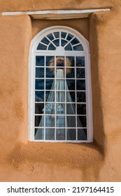 Decorative Window Display, San Francisco De Asís Mission Church. Rancho De Taos, New Mexico, USA