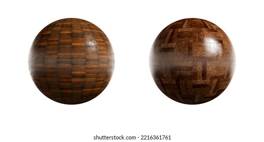 Decorative Wood Ball Or Sphere For Presentation. Parquet Or Laminate Sphere.