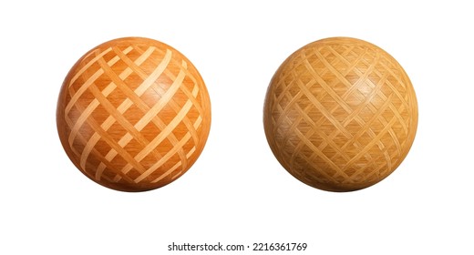 Decorative Wood Ball Or Sphere For Presentation. Parquet Or Laminate Sphere.