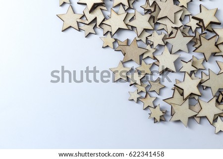 Decorative Wooden Stars On White Background Stock Photo Edit Now