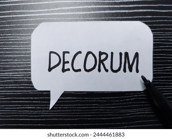 Decorum writting on table background.
