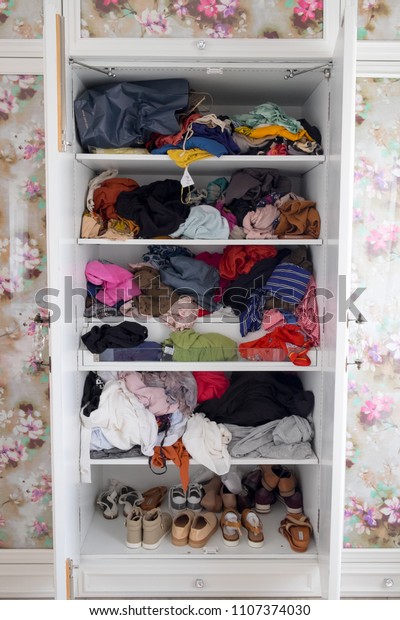 Decoupage Wardrobe Full Clothes Shoes Stock Photo Edit Now