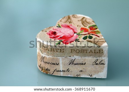 decoupage wooden boxes with vintage decoration