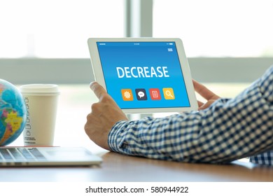 DECREASE CONCEPT ON TABLET PC SCREEN