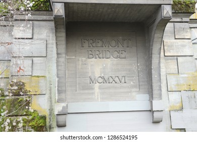 The Dedication Plaque For The Fremont Bridge, Seattle