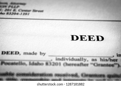 Deed To Real Estate Transfer Title Ownership To Land Or Home