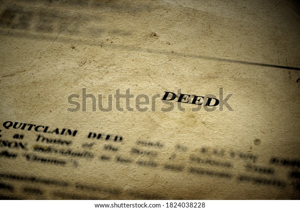 Deed for real estate transfer or transaction\
contract paper