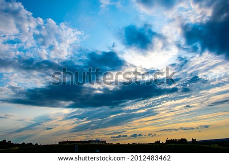 deep blue cloudy threatening sky