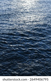 deep blue ocean at sunset