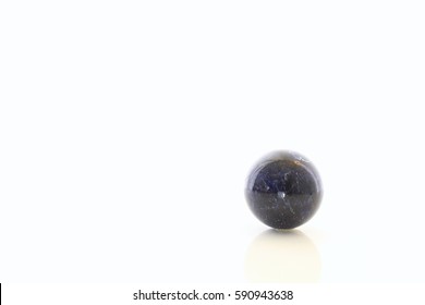 Deep Blue Rounded Gem Stone Marble Isolated