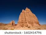 Deep Blue Sky Over Temple of The Moon in Cathedral Valley