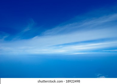 Deep Blue Sky Shot From Plane