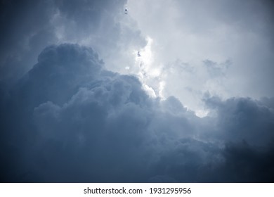 Deep Blue Sky With Stratocumulus Clouds
