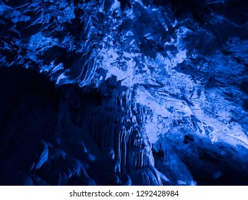 Deep blue view of the cave