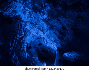 Deep blue view of the cave