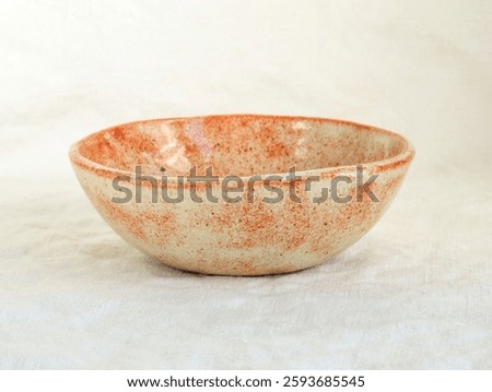 Deep ceramic plate. Ceramic plate for first courses. Plate made of clay covered with glaze. Hand-made dishes made of clay. hand-crafted bowl 