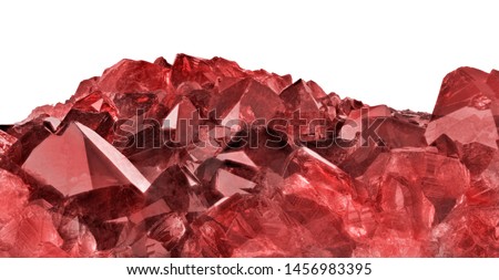 deep color ruby gemstone isolated on white background