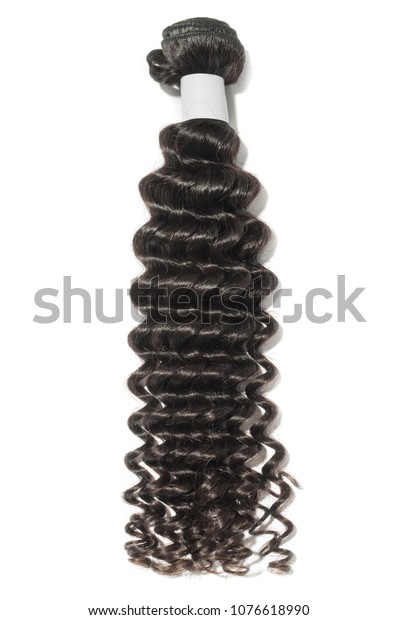 Deep Curly Black Human Hair Weaves Objects Stock Image