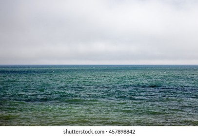 Deep Emerald Green Sea Of The English Channel.  Background. 