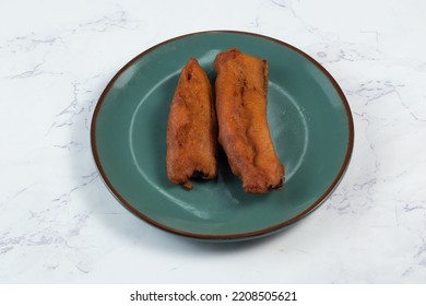 Deep Fried Brinjal Pakora Or Beguni Served In A Dish Isolated On Background Top View Of Indian And Bengali Food