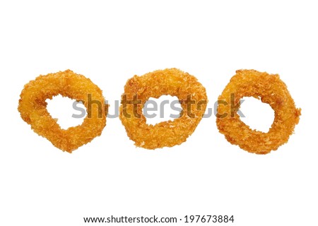 Deep fried calamari rings isolated on white 