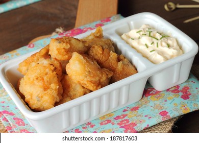 Deep Fried Fish Bites With Sauce