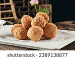 deep fried Four-joy Meat balls (Meat Balls Braised with Brown Sauce)，Sixi Balls,vegetable balls