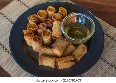 Deep Fried  Sausage In Wonton Wrappers ,Thai Food