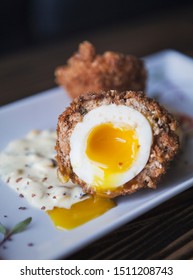 Deep Fried Scotch Egg With Runny Yolk