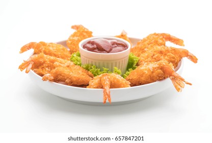 Deep Fried Shrimp Isolated On White Background