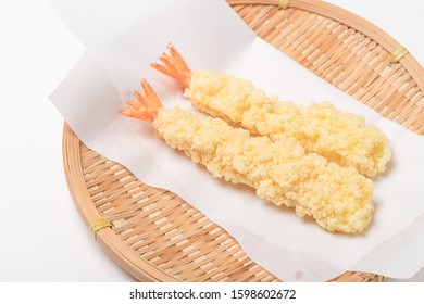 Deep Fried Shrimp On White Background