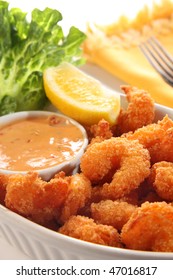 Deep Fried Shrimp Platter. Also Known As Popcorn Shrimp.