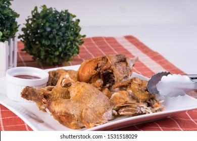 Deep Fried Whole Chicken With Banana Ketchup