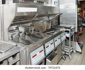 Deep Fryer On Restaurant Kitchen