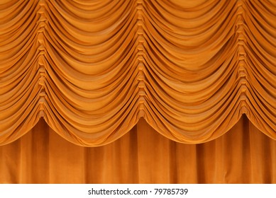 Deep Gold Stage Curtains.