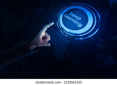 Deep Learning and Artificial Intelligence Abstract Technology Concept Background. Metaverse and Virtual world backdrop
