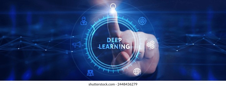 Deep learning artificial intelligence neural network. Technology, Internet and network concept.