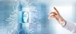 Deep machine learning AI artificial intelligence Digital technology concept on virtual screen., a Technology Photo by Wright Studio